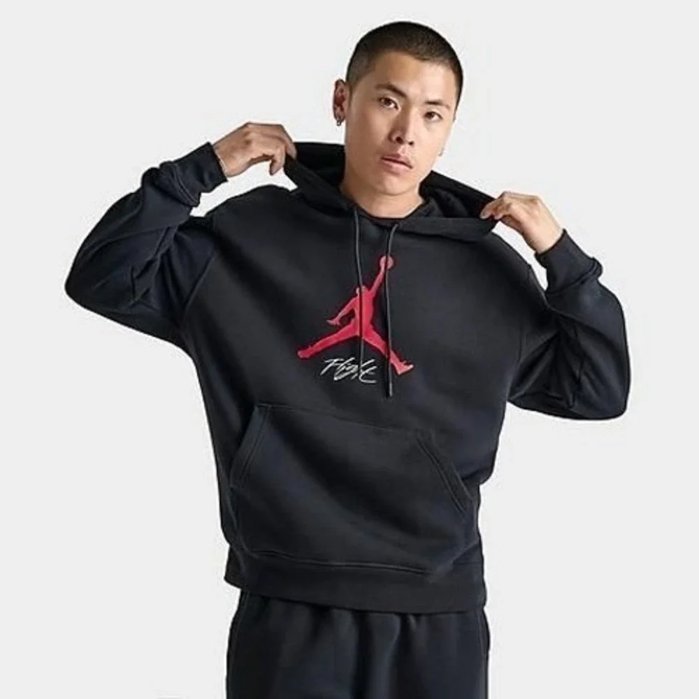 Jordan Men Essentials Fleece Hoodie Black Sweatshirts 2XL Black